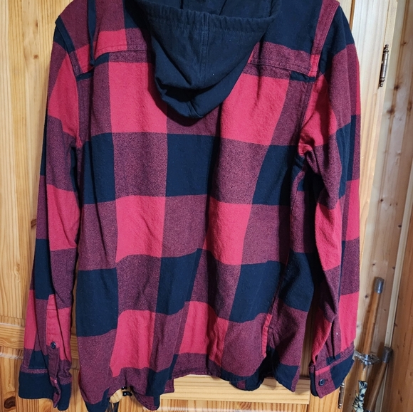 Mens plaid button hoodie - Picture 6 of 6